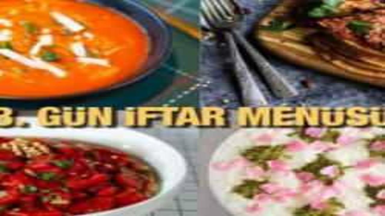 Ramazan ayı iftar menüleri 3 Gün iftar menüsü