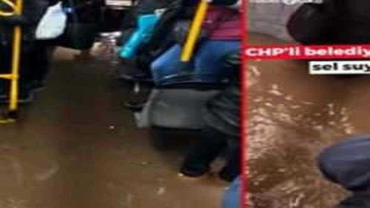 CHP'li Antalya'da Belediye otobüsü sel sularına daldı Vatandaşlar dehşeti yaşadı