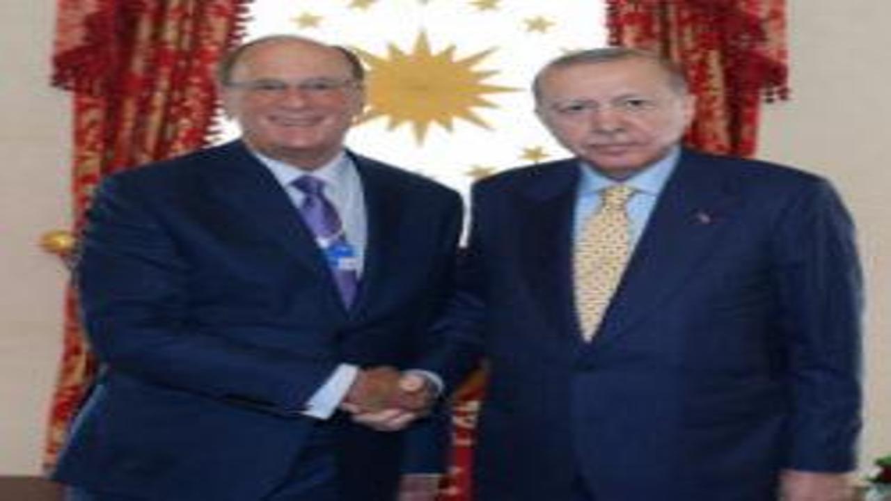 Cumhurbaşkanı Erdoğan, WEF Başkanı Fink'i kabul etti