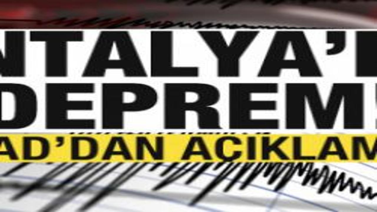 Antalya'da peş peşe depremler! AFAD'dan son dakika açıklaması