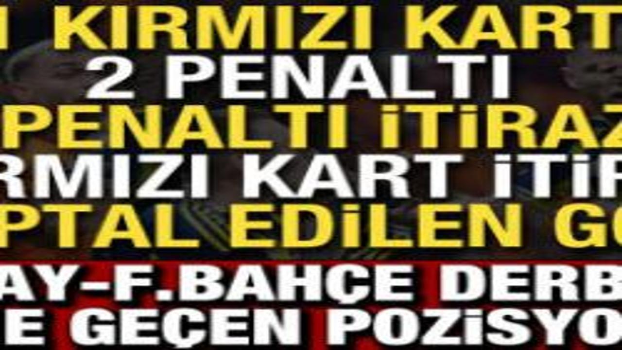 G.Saray-F.Bahçe derbisinin önüne geçen pozisyonlar! Kırmızı kart, penaltı, gol iptali