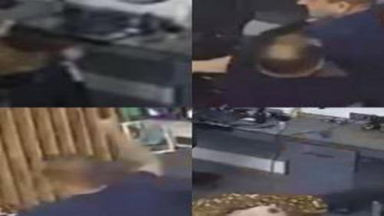 Berberde tıraş olan şahsa satırla saldırmıştı, o anların görüntüsü ortaya çıktı