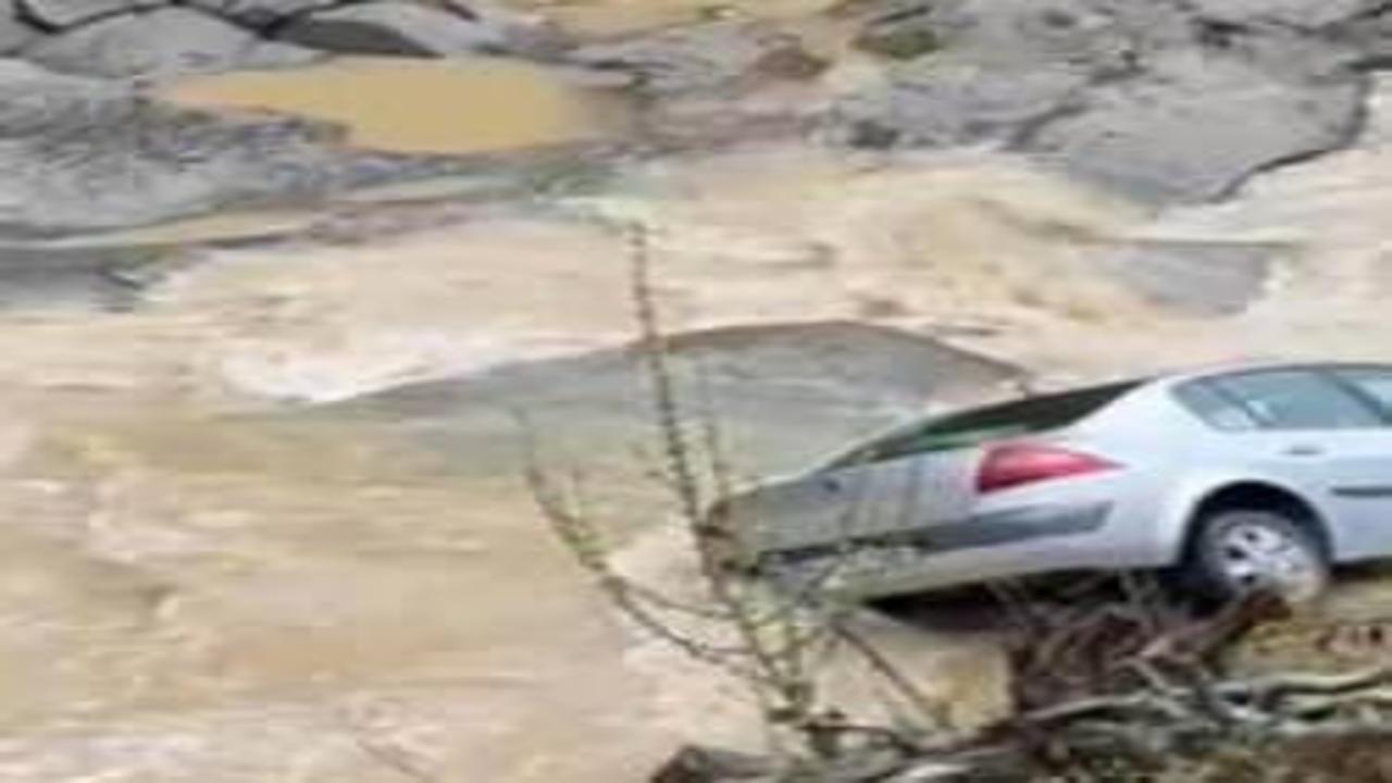 Dereye savrulan otomobilin sürücüsü yaralandı