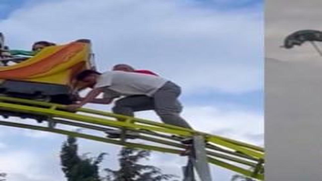 Bayram eğlencesi kabusa döndü: Metrelerce yüksekte baş aşağı asılı kaldılar