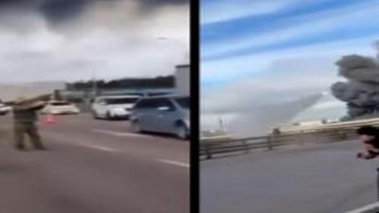 Moskova'da sivil trafiğin ortasında hava savunma füzesi ateşlendi