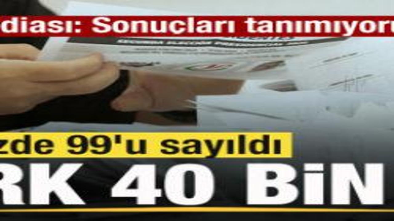 Hile iddiası: Sonuçları tanımıyoruz! Yüzde 99'u sayıldı! Fark 40 bin oy