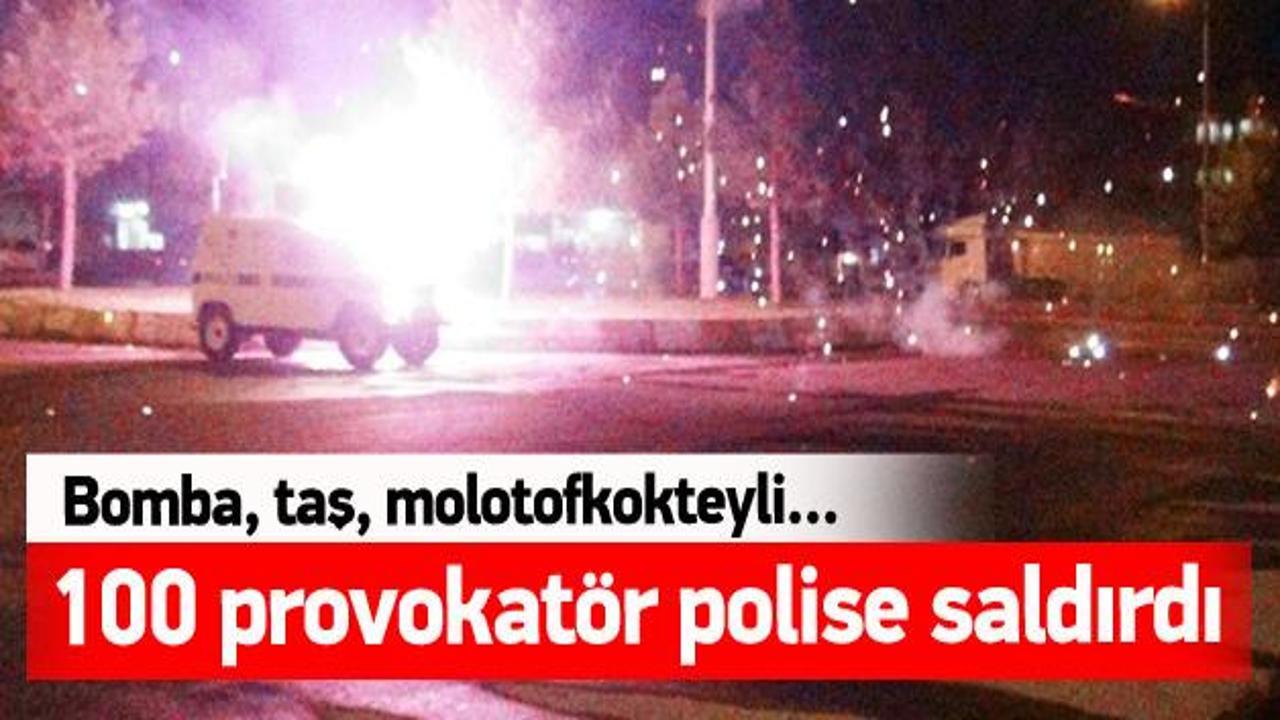 100 provokatör polise saldırdı