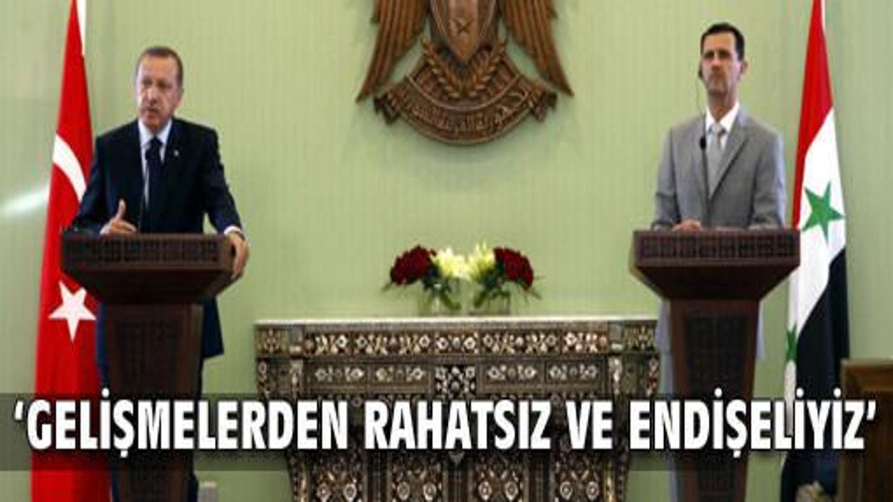 Erdoğan, Esad'a 'Rahatsızız' dedi