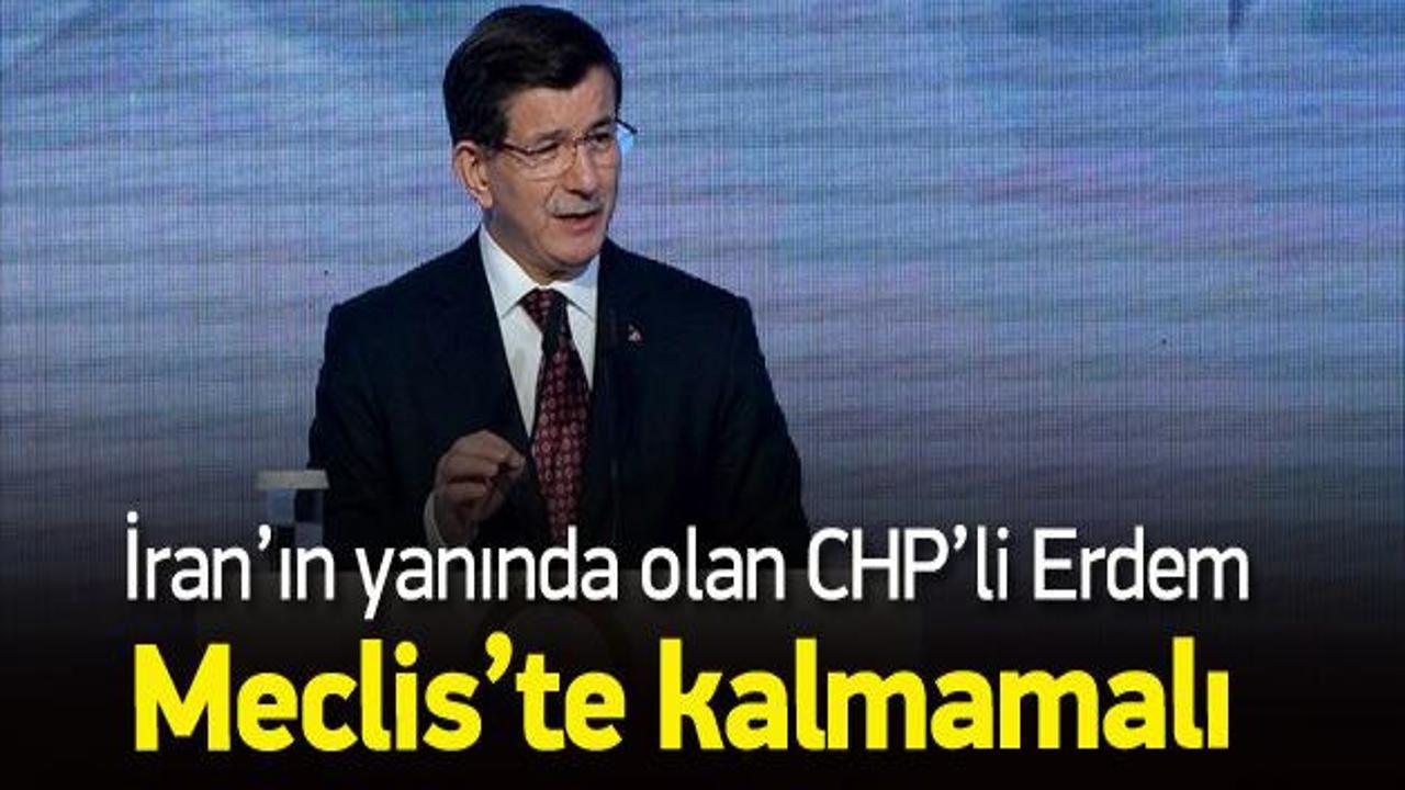 Davutoğlu: Eren Erdem TBMM'de kalmamalı