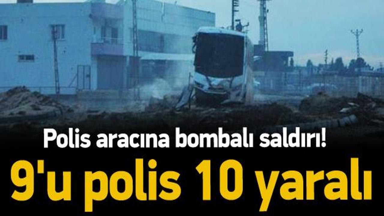 Polis aracına bombalı saldırı: 10 yaralı