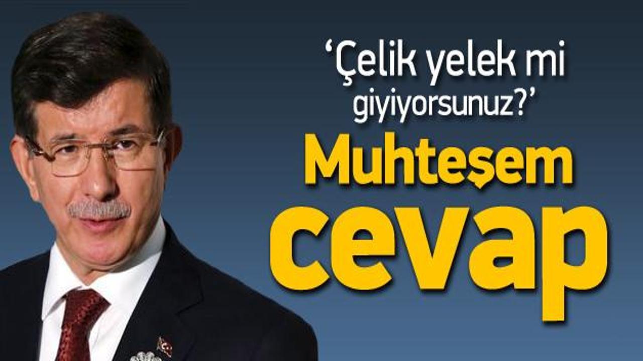Davutoğlu'na &ccedil;elik yelek sorusu