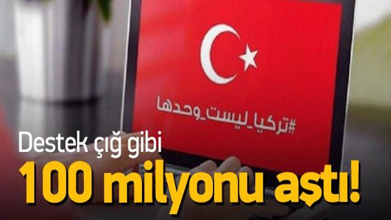 Arapça 'Türkiye' etiketine destek 100 milyonu aştı
