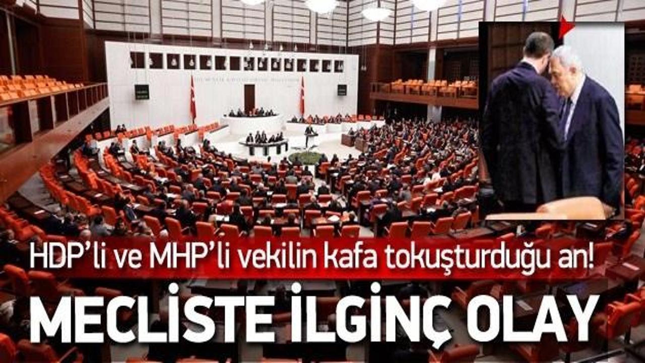 HDP'li ve MHP'li vekilin kafa tokuşturduğu an!