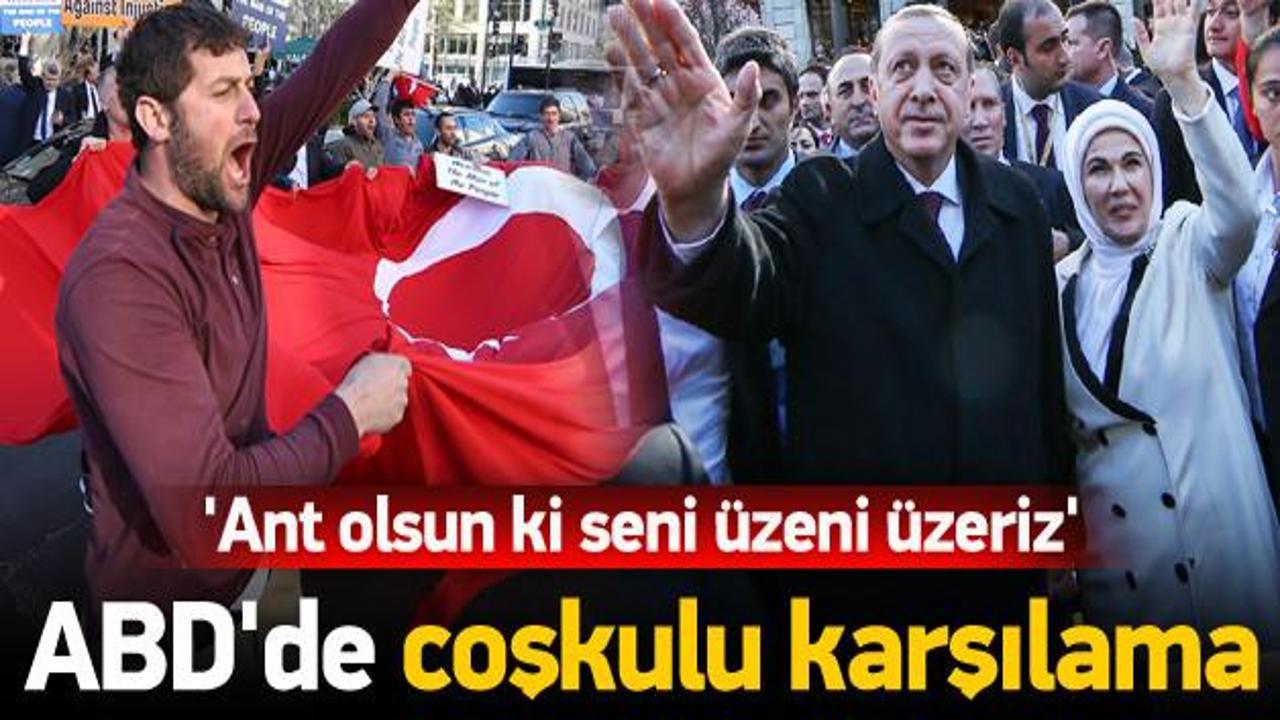Erdoğan'a ABD'de coşkulu karşılama