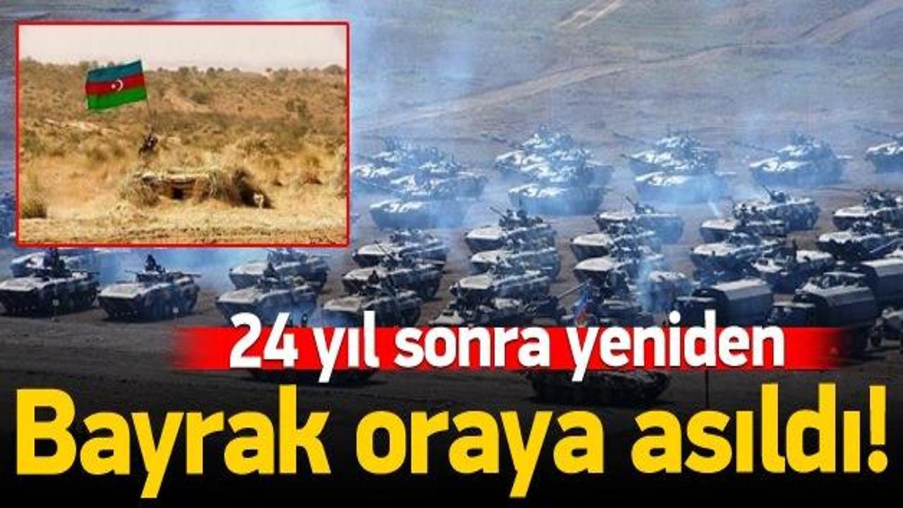 O tepeye Azerbaycan bayrağı dikildi