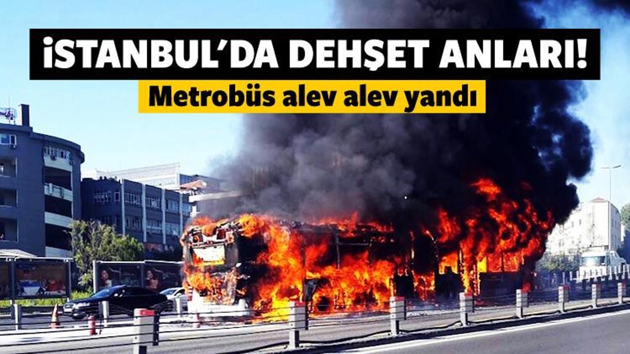 Topkapı durağında metrob&uuml;s yangını!