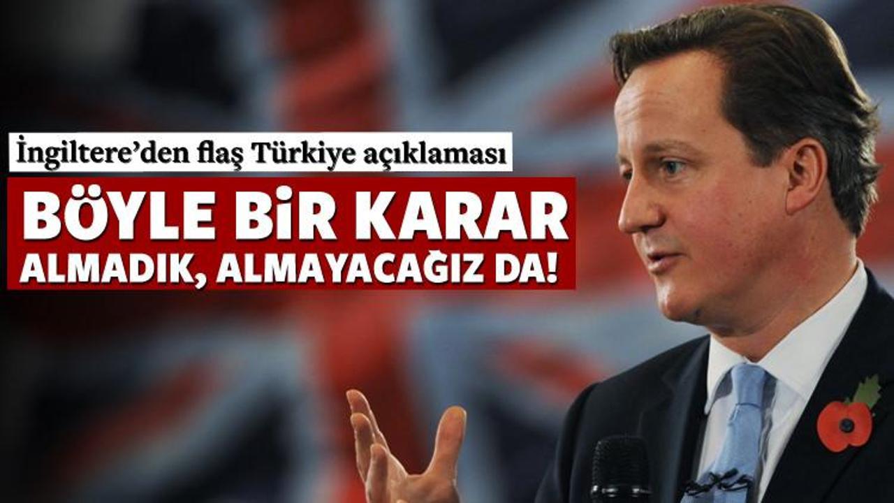 İngiltere'den flaş Türkiye açıklaması