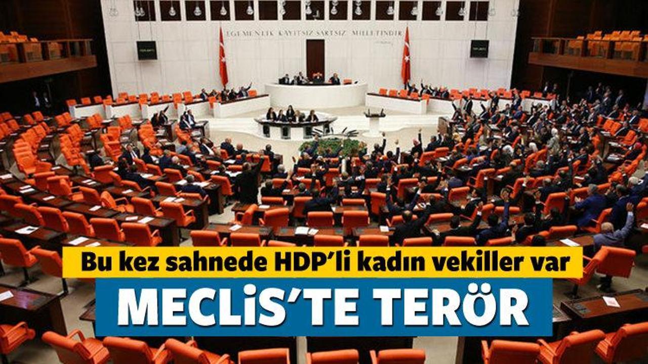 HDP'li kadın vekiller Meclis'te terör estirdi