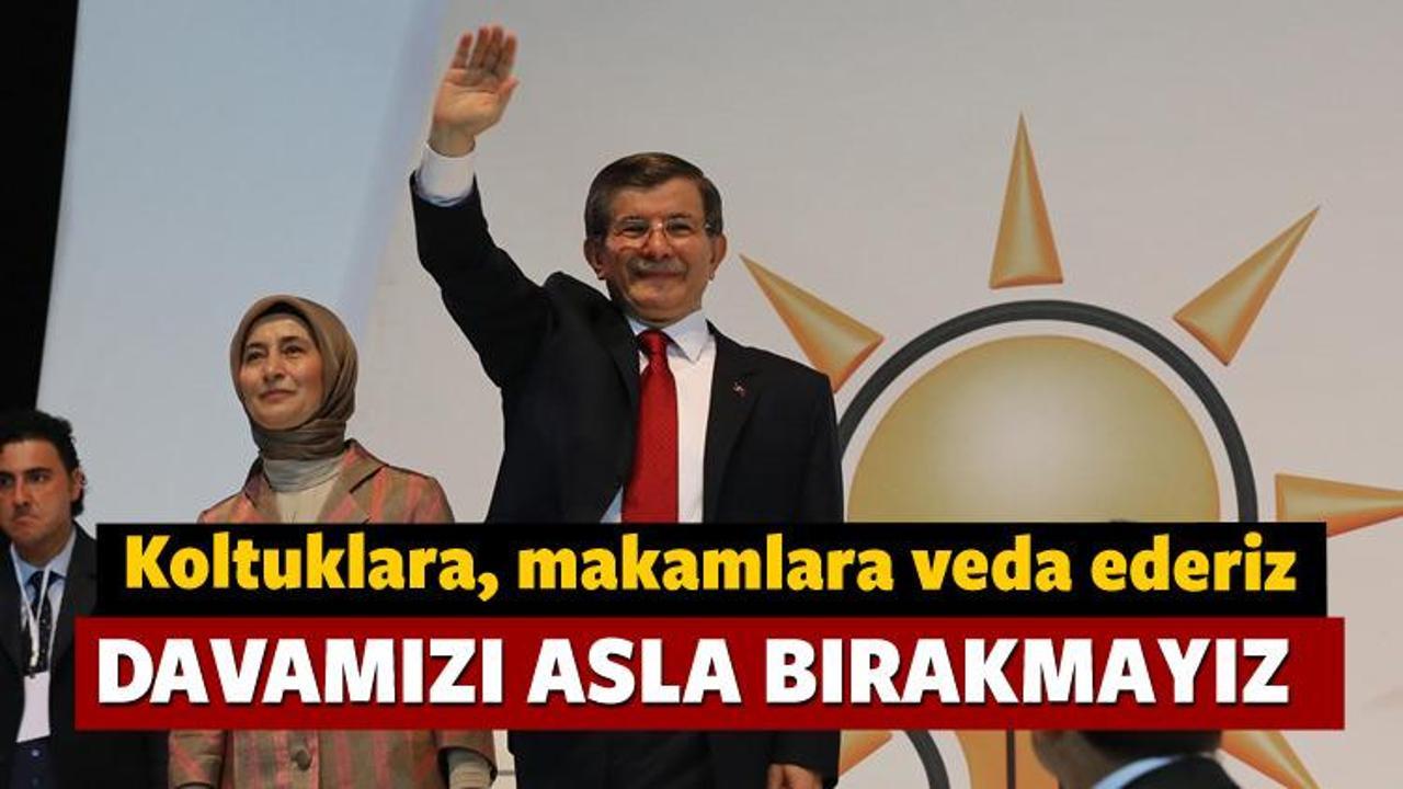 Başbakan Davutoğlu'ndan veda konuşması