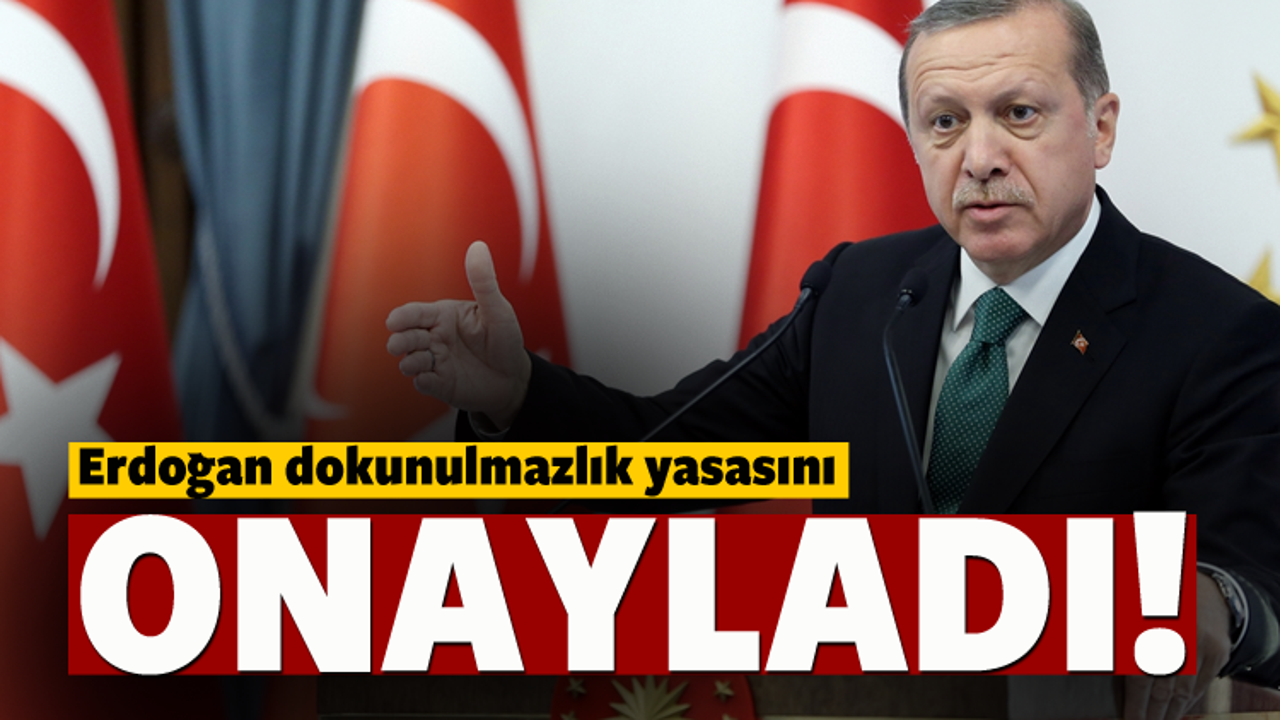 Erdoğan'dan dokunulmazlık yasasına onay!