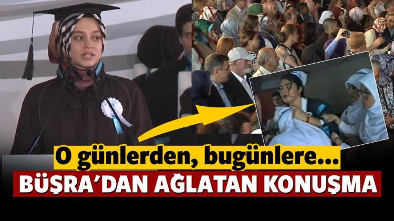 Okul birincisi başörtülü Büşra'dan ağlatan konuşma