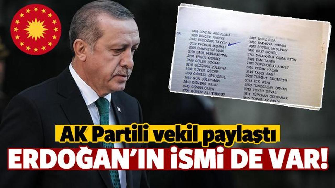 AK Partili vekil paylaştı! Erdoğan'ın ismi de var!