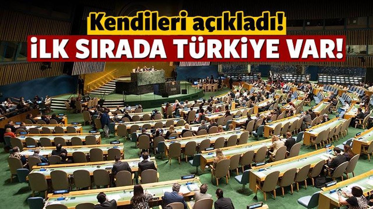 Birleşmiş Milletler açıkladı: Türkiye ilk sırada!