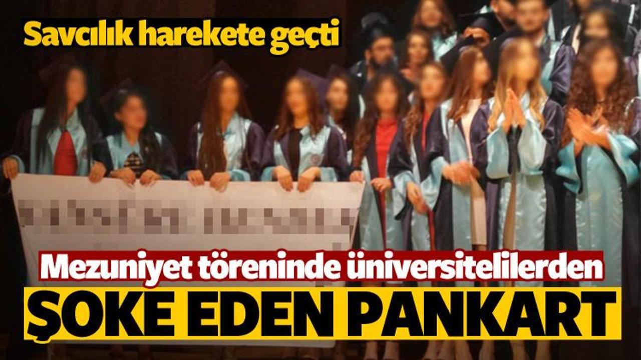 Ege Üniversitesi mezuniyetinde 'hendek' pankartı