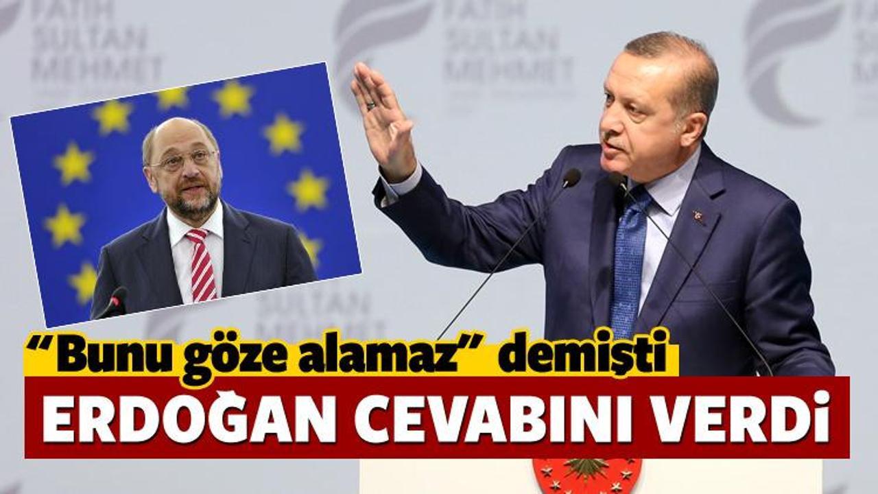Erdoğan'dan AP Başkanı'na cevap