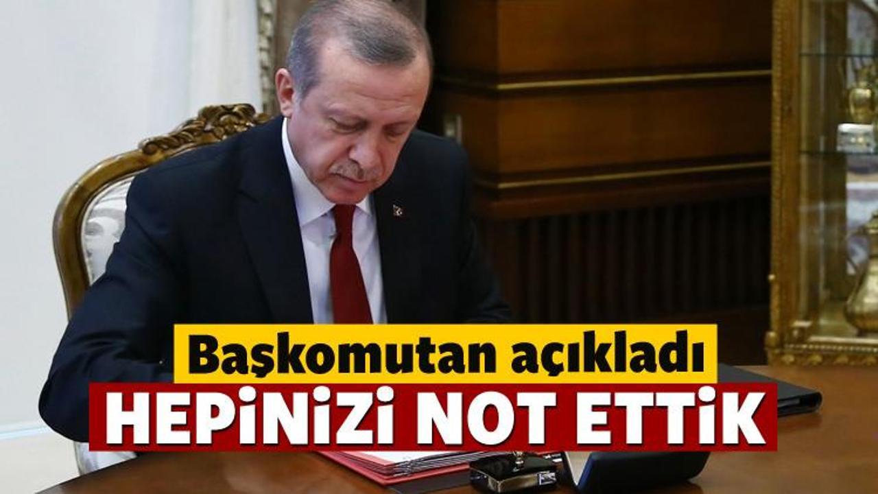 Erdoğan: Hepsini not ettik