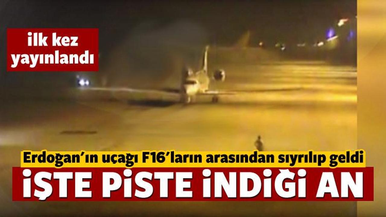 İşte Erdoğan'ın uçağının İstanbul'a indiği an!