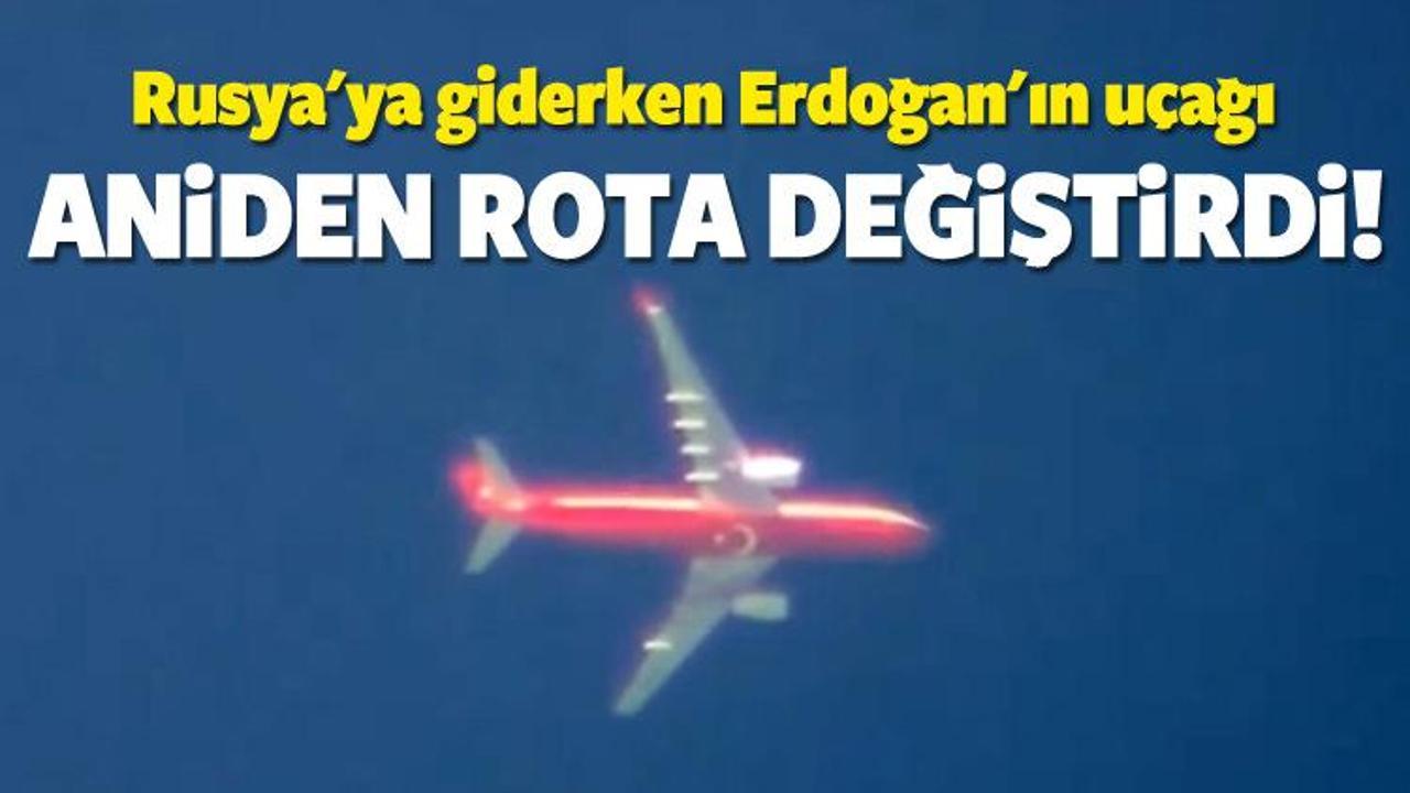 Erdoğan'ın uçağı aniden rota değiştirdi!