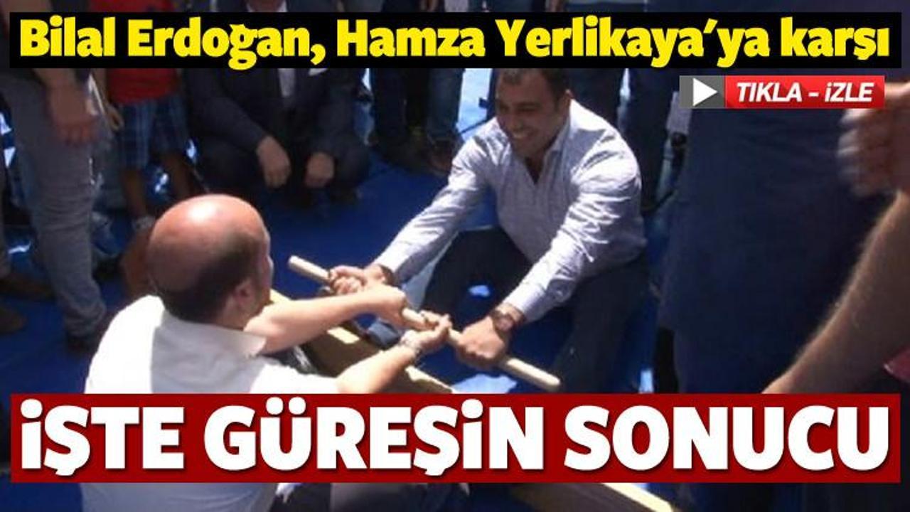 Bilal Erdoğan ve Hamza Yerlikaya'dan mas güreşi
