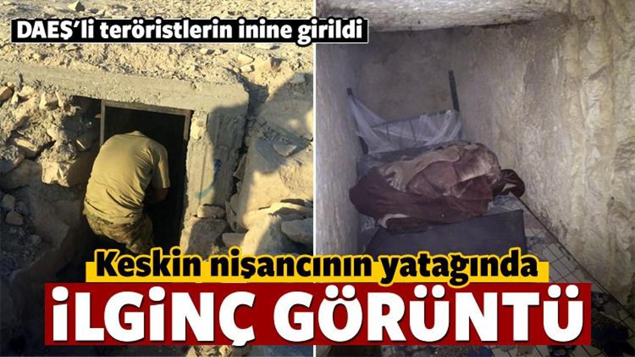 DAEŞ'li teröristlerin tünelinde ilginç görüntü