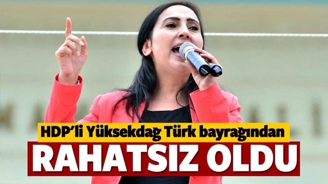 Figen Yüksekdağ Türk Bayrağından rahatsız oldu