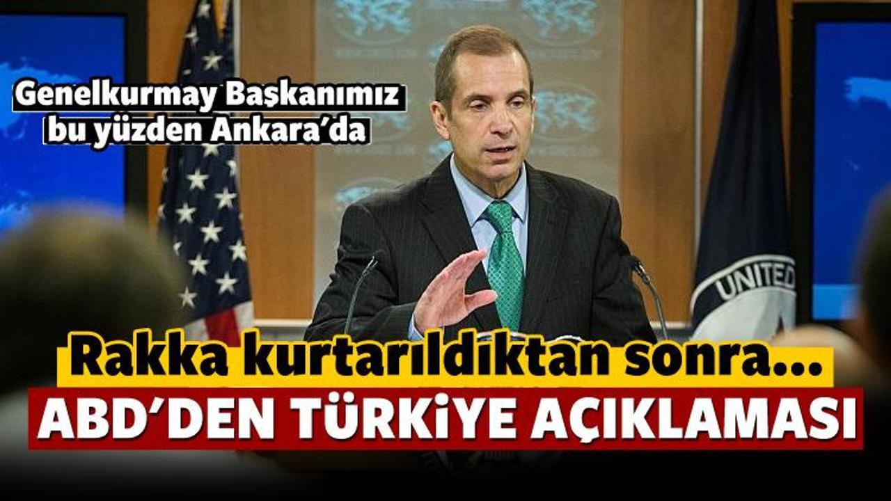 ABD: Rakka'nın yönetimini Türkiye ile konuşuyoruz