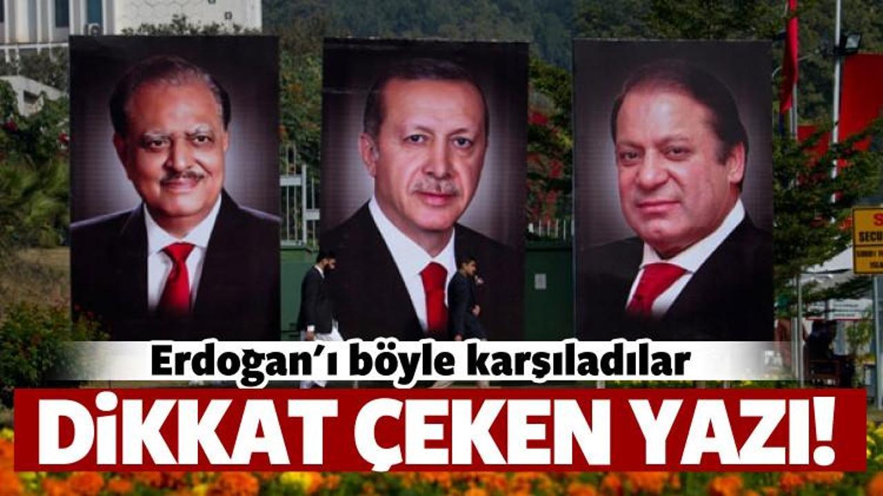 Erdoğan'ı b&ouml;yle karşıladılar! Dikkat &ccedil;eken yazı