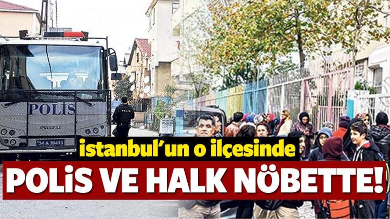 İstanbul'un o il&ccedil;esinde polis ve halk n&ouml;bette