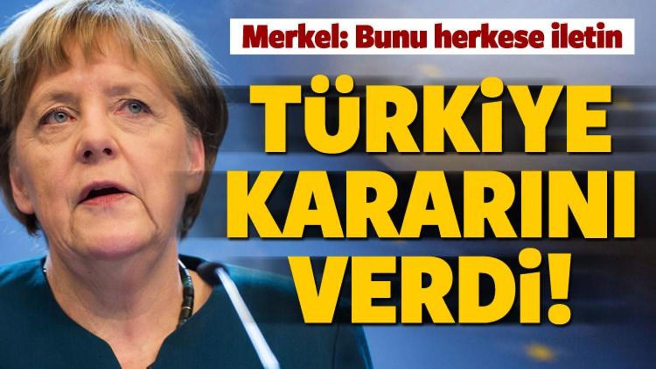 Merkel Türkiye'ye karşı tavrını açıkladı