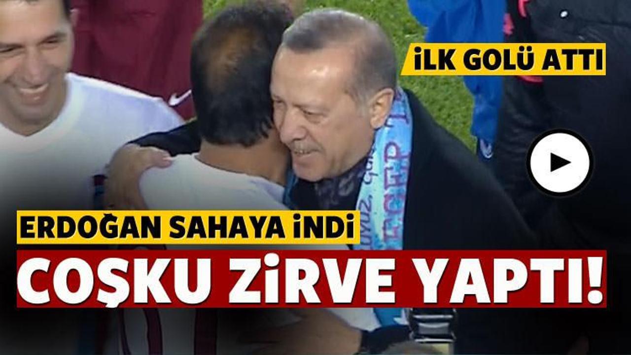 Erdoğan sahaya indi coşku zirve yaptı