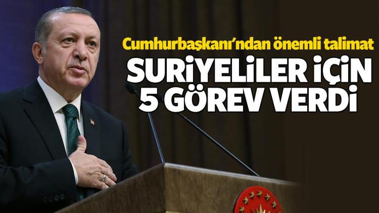 Erdoğan Suriyelilerle illgili 5 g&ouml;rev verdi