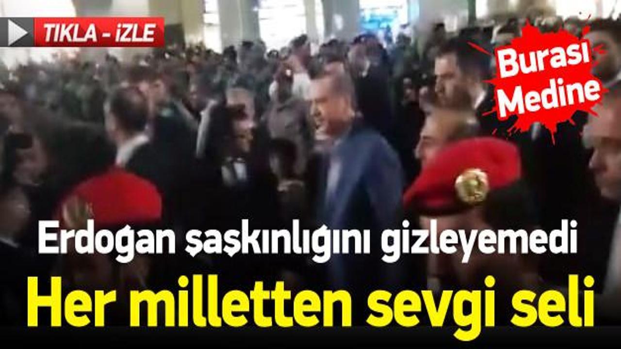 Medine’de Erdoğan’a sevgi gösterisi