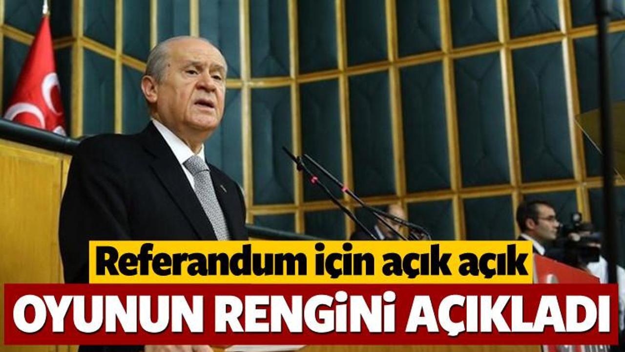 Bah&ccedil;eli referandum i&ccedil;in oyunun rengini a&ccedil;ıkladı