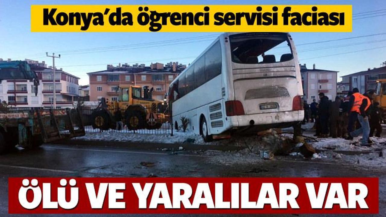 Konya'da öğrenci servisi devrildi: 3 ölü 40 yaralı