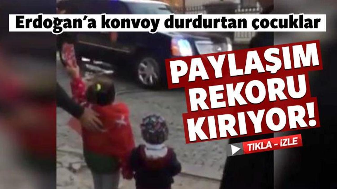 Erdoğan'a konvoy durdurtan çocuklar