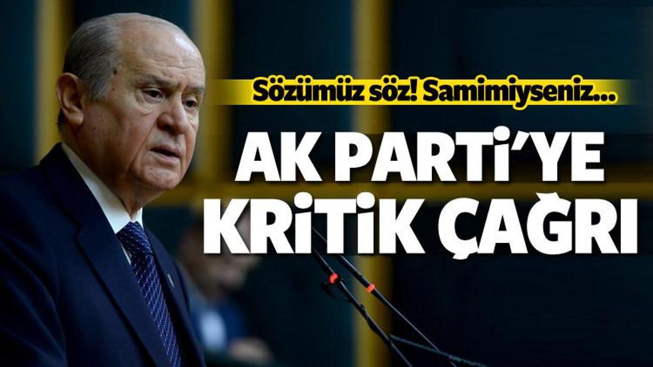 Bahçeli'den AK Parti'ye kritik çağrı!