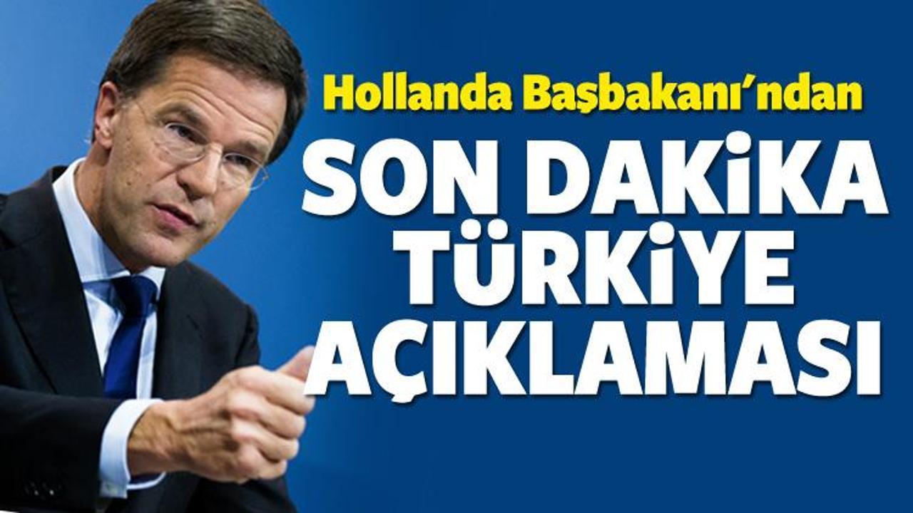 Hollanda Başbakanı'ndan Türkiye açıklaması