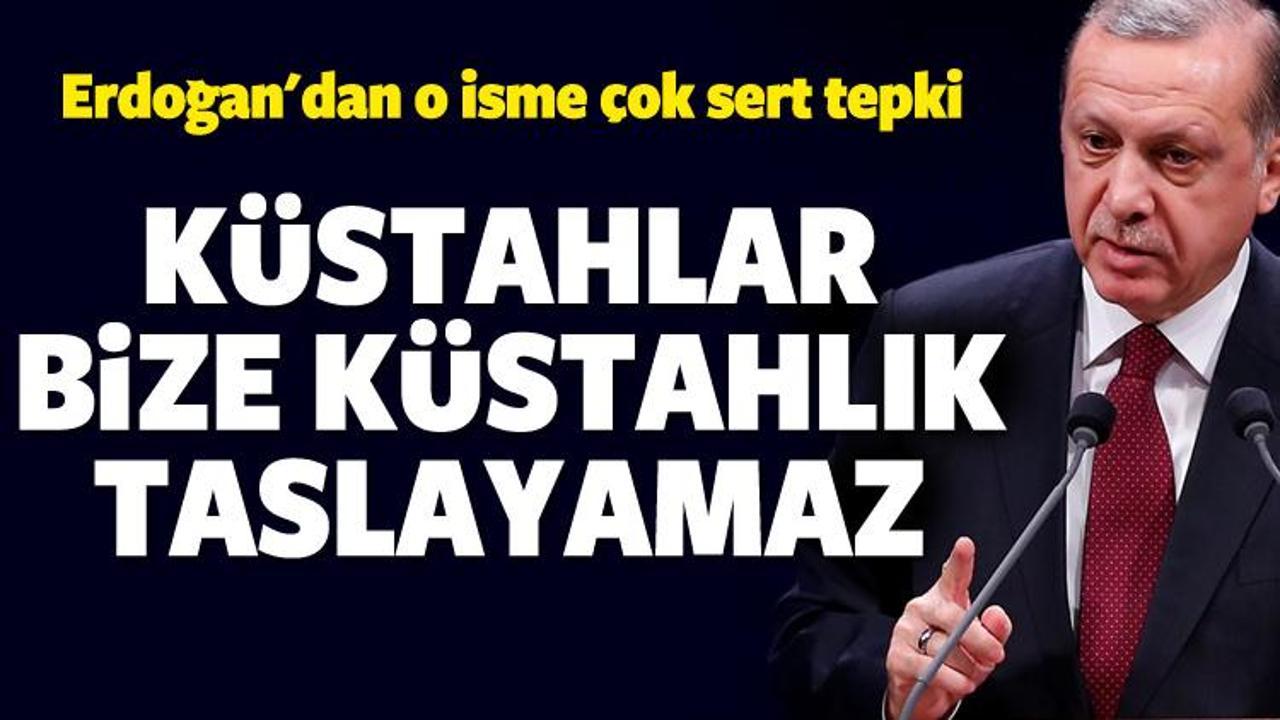 Erdoğan; Küstahlar bize küstahlık taslayamaz