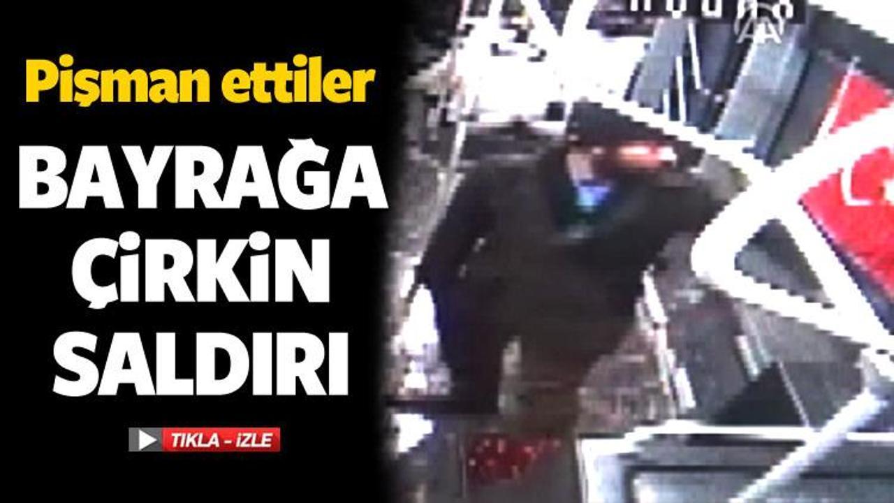 Otobüste Türk bayrağına çirkin saldırı!