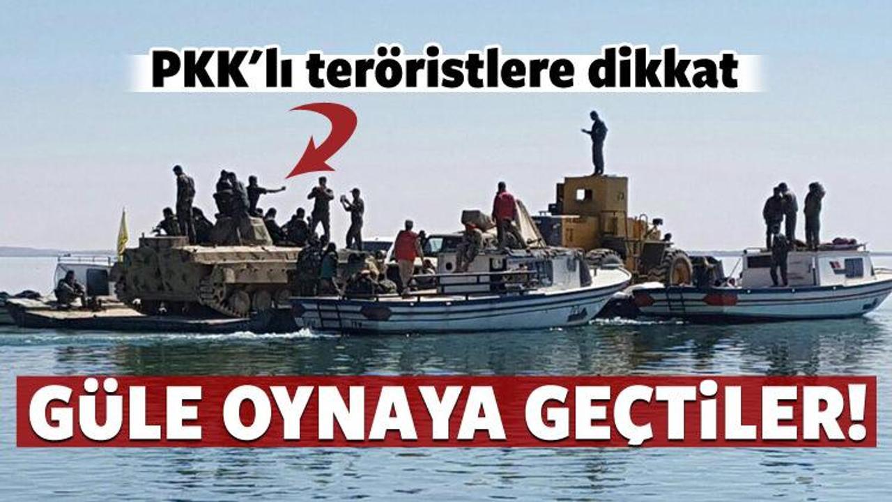 PKK'lı teröristler Fırat nehrinden böyle geçti
